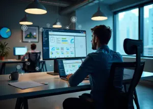 Современное рабочее место с использованием платформы Make для AI-автоматизации и интеграции сервисов