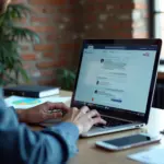 Рабочее место разработчика в офисе с открытым low‑code интерфейсом и чатом, демонстрирующим интеграцию YandexGPT через Yandex Cloud